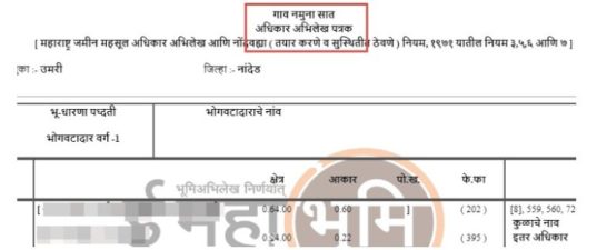 Land Record Maharashtra