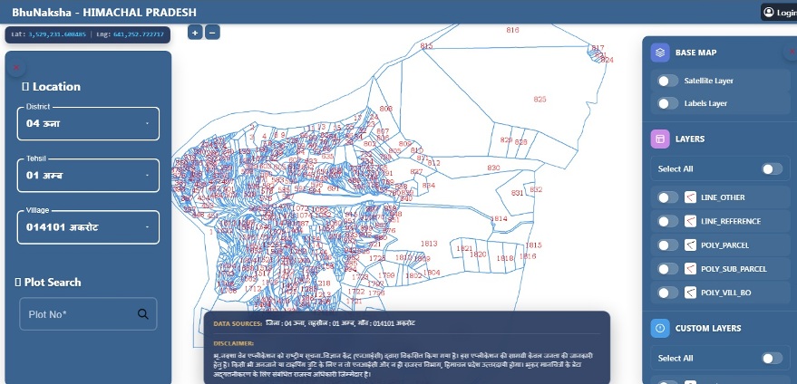 भू नक्शा हिमाचल प्रदेश